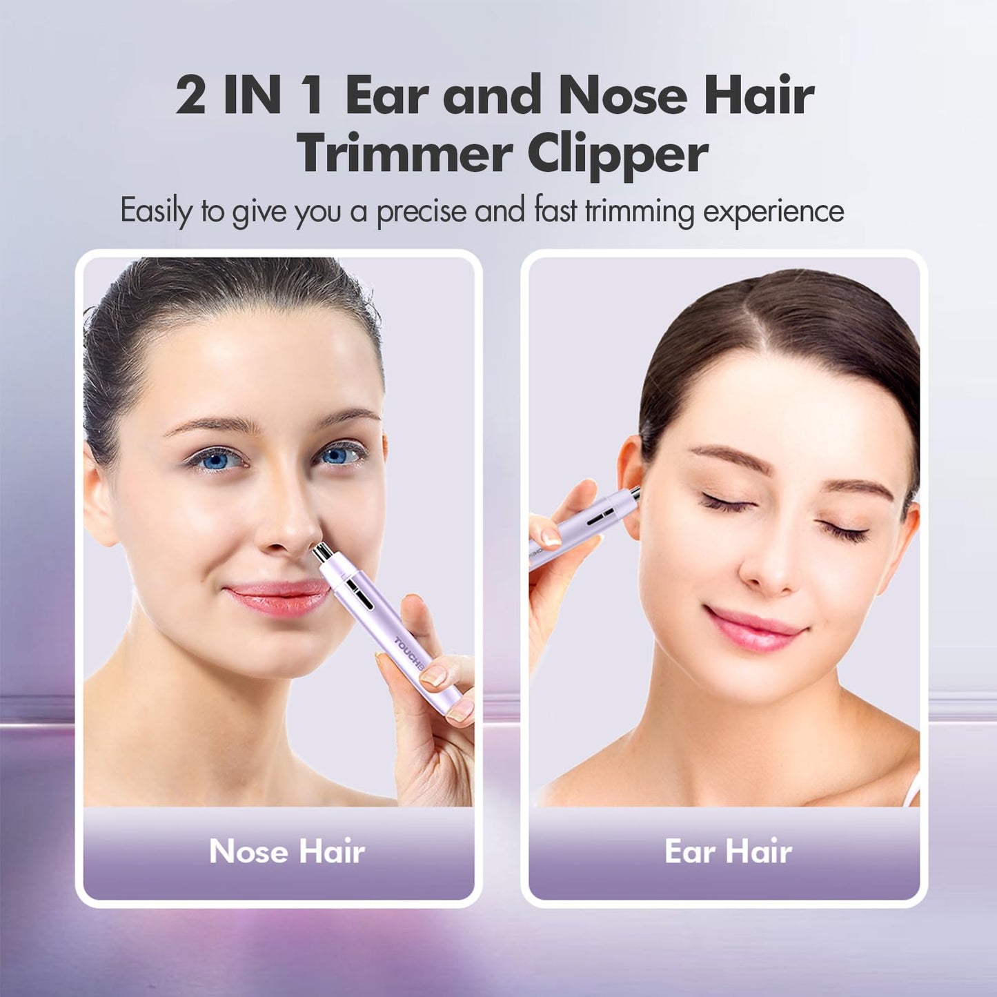 TOUCHBeauty Portable Ear Nose Hair Trimmer for Women, Nose Trimmer Women, Nose Hair Trimmer, Ear and Nose Hair Trimmer Clipper for Men Women, Mini Sized Battery Powered, Easy Cleansing