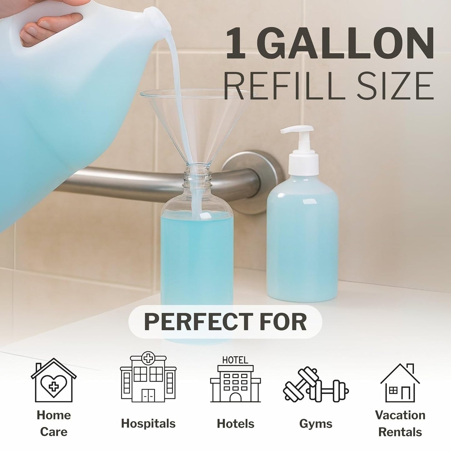 McKesson Body Wash and Shampoo - 1 Gallon Bulk Refill Full Body Wash with Aloe, Cucumber Melon Scent - Sensitive Skin & Hair 2‑in‑1
