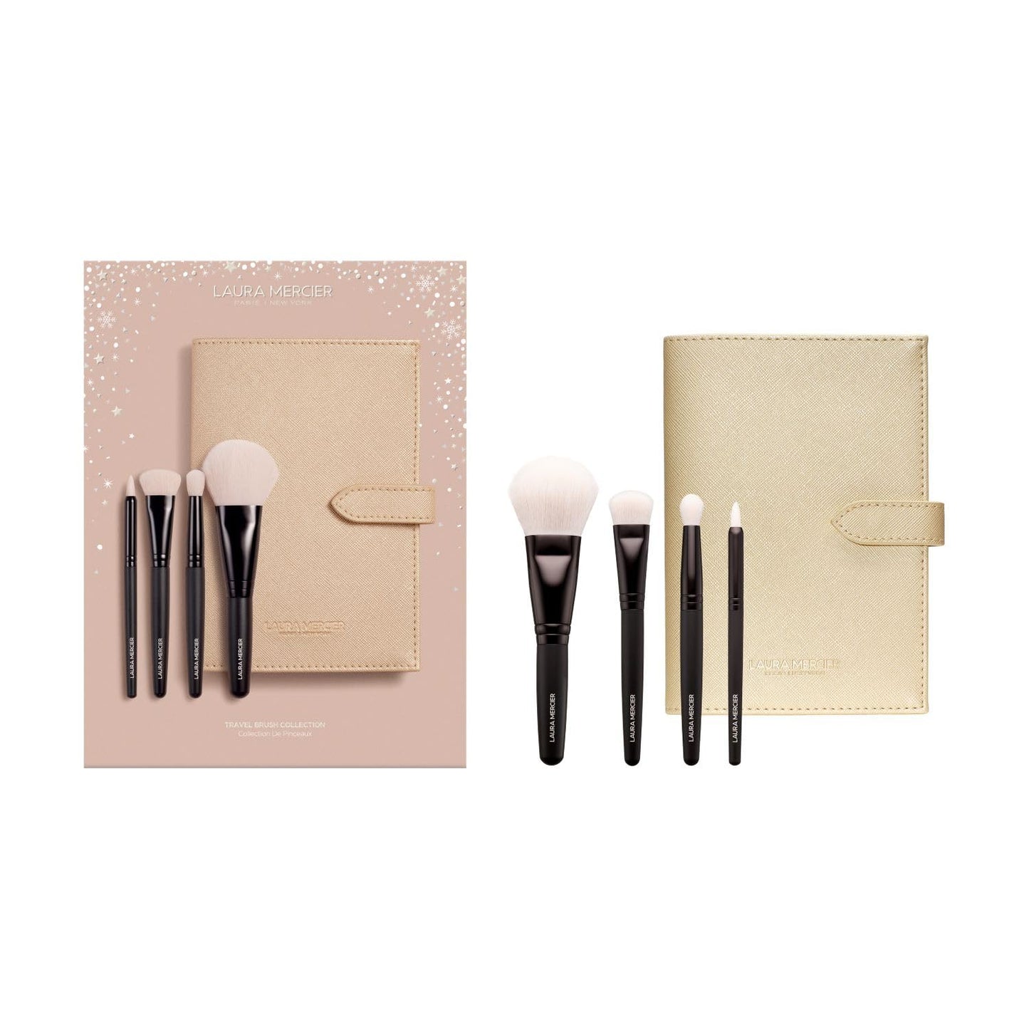 Laura Mercier Eye Makeup Brushes, Made with Synthetic Fibers, Designed for Expert Application, Use with Eyeshadow, Eyeliner & Concealer, Travel Makeup Brush Set, Mother's Day Gift