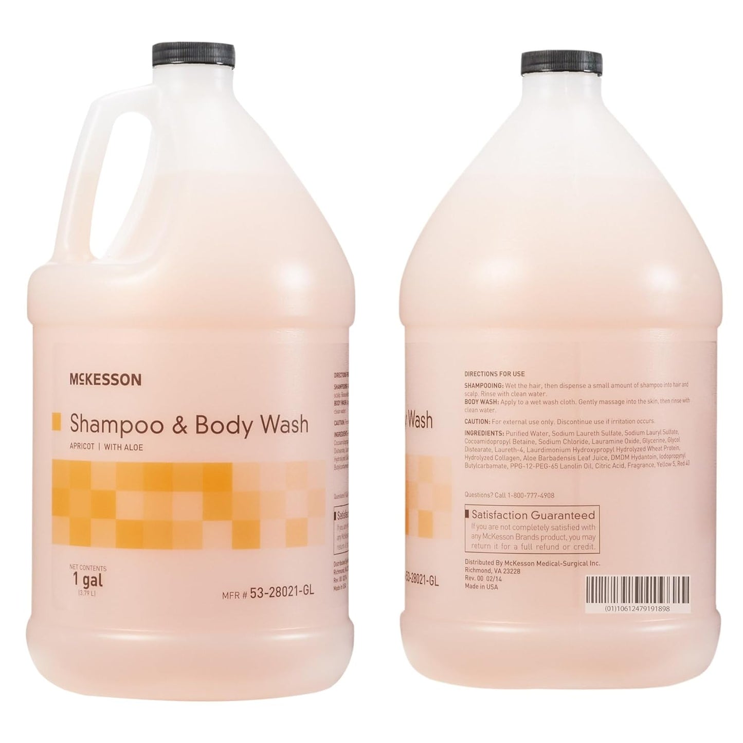 McKesson Body Wash and Shampoo - 1 Gallon Bulk Refill Full Body Wash with Aloe, Cucumber Melon Scent - Sensitive Skin & Hair 2‑in‑1