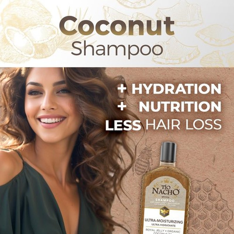 Tio Nacho Ultra Hydration Shampoo with Coconut Oil & Royal Jelly, Hydrating & Nourishing for Dry, Damaged Hair, Fights Frizz & Protects from Breakage, 14 Fluid Ounces