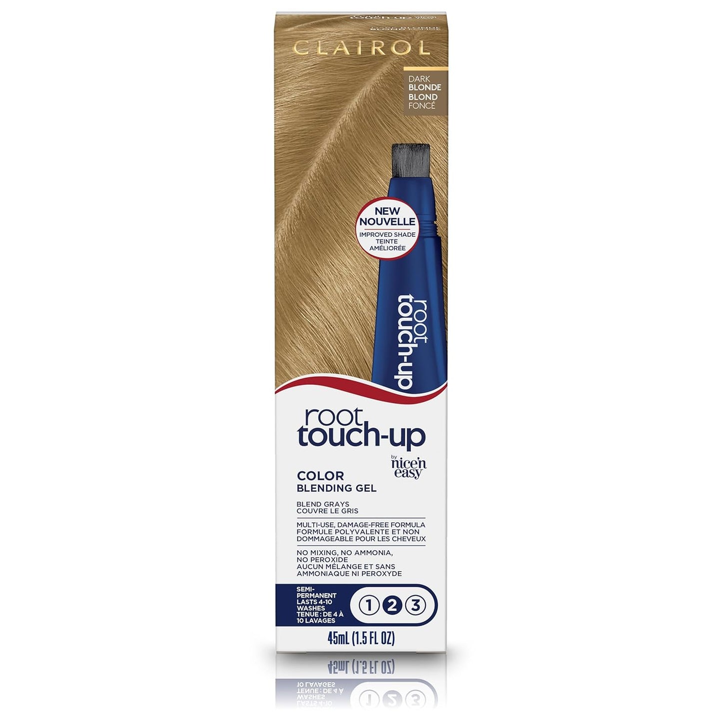 Clairol Root Touch-Up Semi-Permanent Hair Color Blending Gel, 4 Dark Brown, Pack of 2