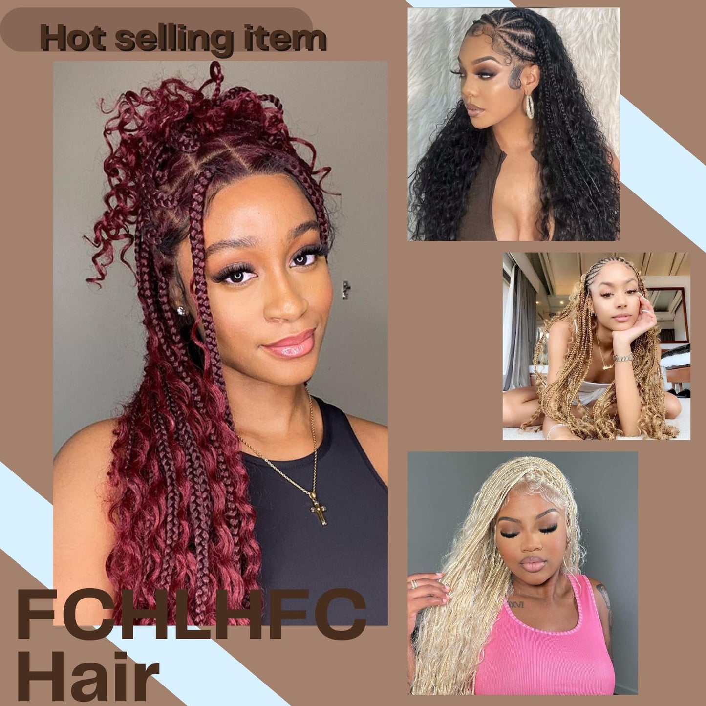 Deep Bulk Hair For Braiding Hair 20inch Wet And Wavy Deep Wave Bulk Hair Quality Synthetic Micro Braiding Hair Extensions for Boho Braids No Weft (2Pack 200g, T18/56C)