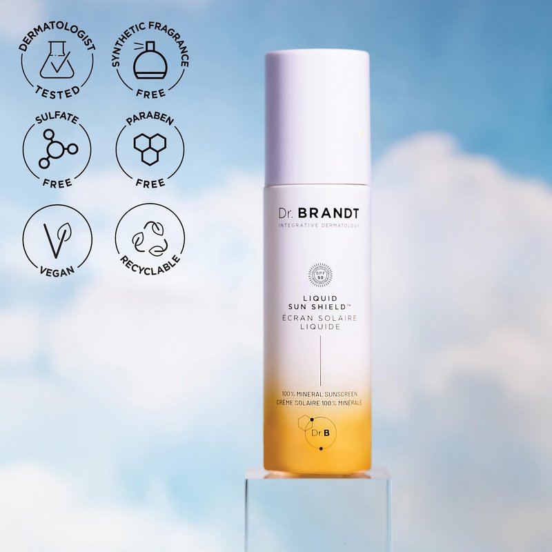 Dr. Brandt Bright This Way Liquid Sun Shield - 100% Mineral SPF 50 Sunscreen - Lightweight Lotion with Invisible Finish - 1.7 fl oz, Pack of 2