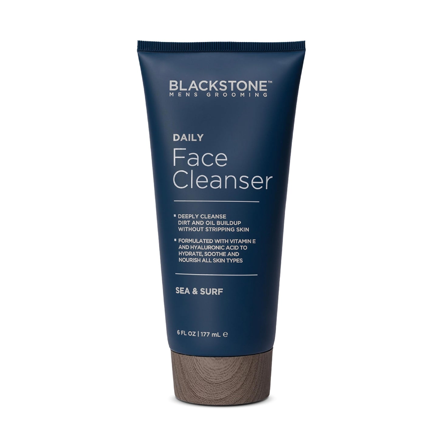 Blackstone Men's Grooming Daily Face Cleanser - Deep Cleanse & Nourish with Hyaluronic Acid, Aloe Vera and Vitamin E | Hydrate - Sea & Surf (6 Fl Oz)
