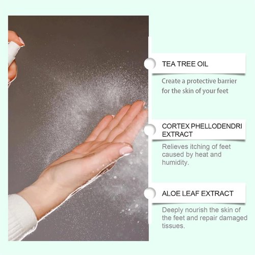 Foot Sanitizer Spray with Tea Tree Oil, Foot and Nail Care Serum, With Natural Tea Tree Oil and Aloe Vera Feet Spray (1pc)
