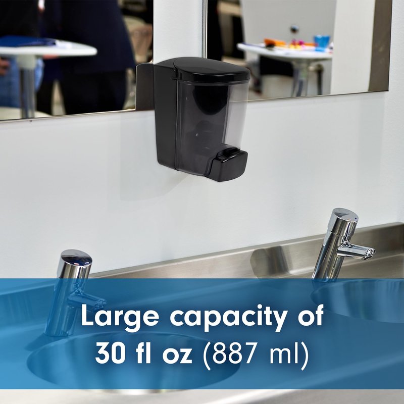 PolyJohn Wall‑Mounted Soap & Hand Sanitizer Dispenser - 30 fl oz Tank, Leakproof, Easy Install, UV‑Fade Resistant - Made in USA - Gray (PSD1-1001G)