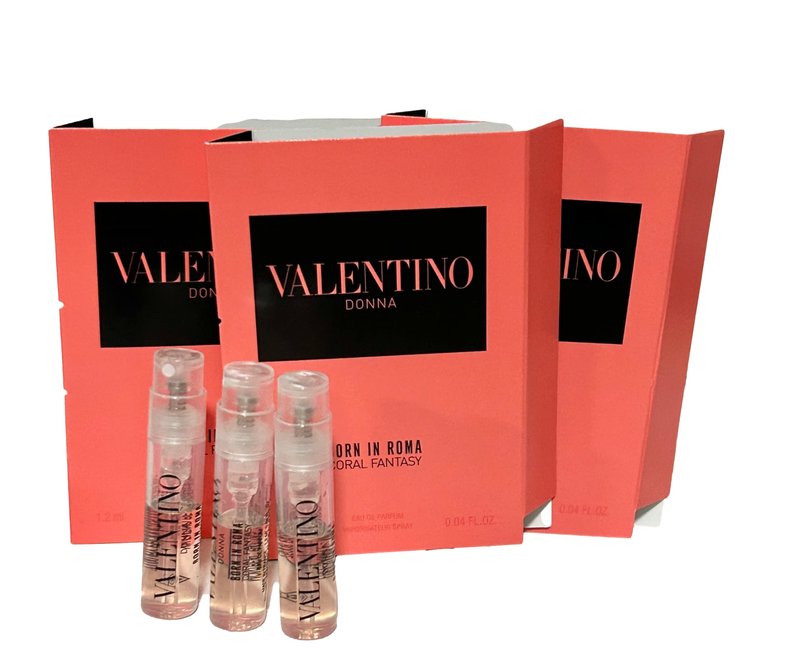 Valentino Donna Born In Roma Coral Fantasy for Women Eau de Parfum Vial Spray, 0.04 Ounce (pack of 3)