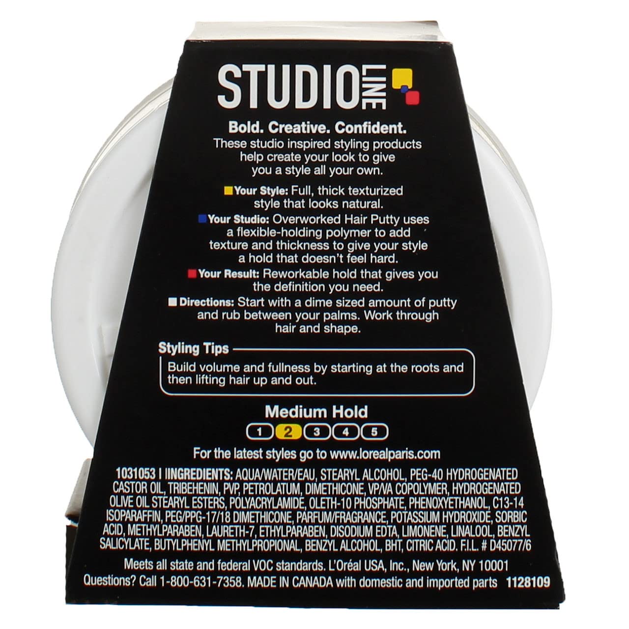 L'Oreal Paris Studio Line Overworked Hair Putty, 1.7 Ounce (Pack of 4)