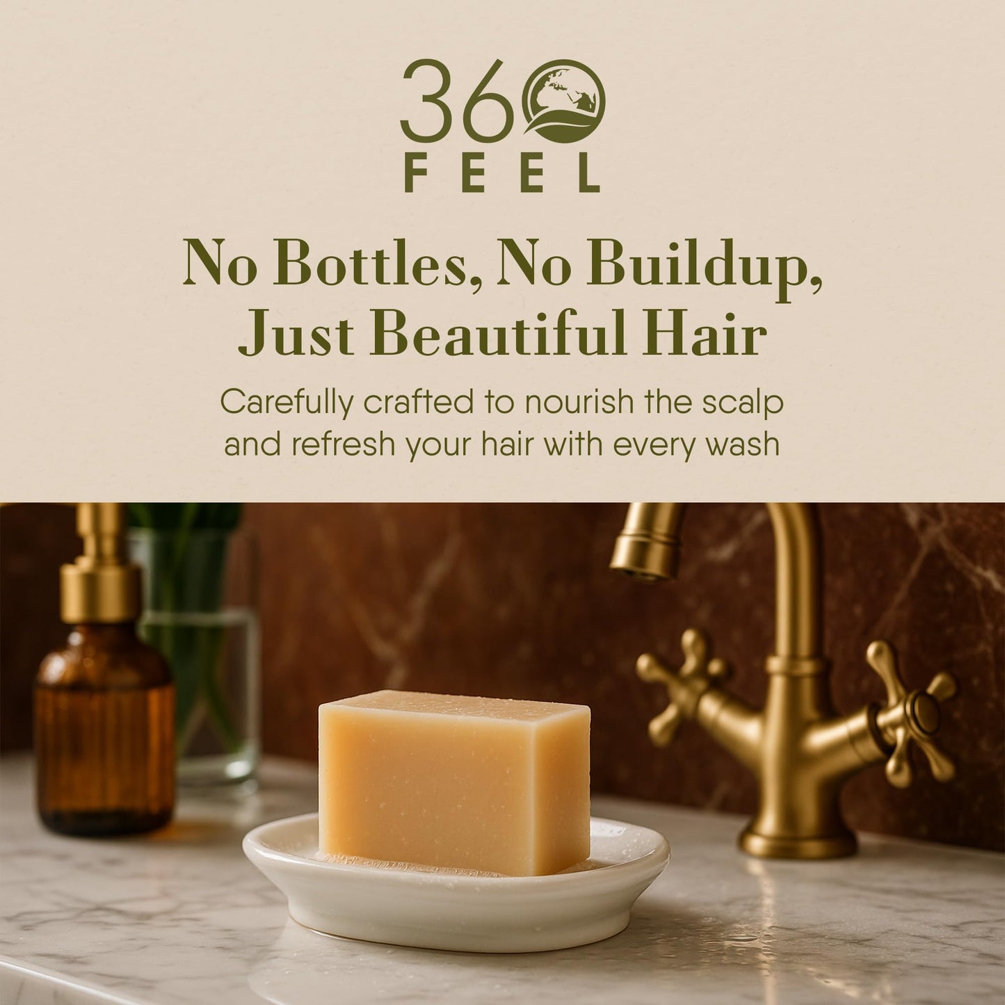 360Feel Oatmeal Honey Shampoo Bar - Nourishing and Moisturizing Anti-Dandruff Oatmeal Soap Bar - Handmade with Essential Oils - Travel Friendly and Compact - Zero Harsh Additives - 3.5 Ounce