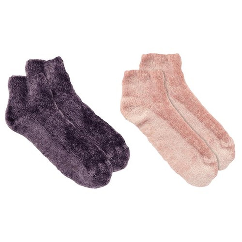 Dr. Scholl's Womens Low Cut Soothing Spa - Lavender & Vitamin E Infused 2 3 Pair Packs Bottom Grippers Sock, Purple, Pink, 4-10 US