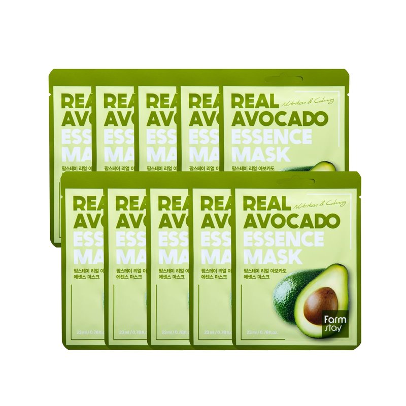 FARMSTAY Real Avocado Essence Mask - Avocado Extract Face Mask - Skin Care with Moisturizing Formula - Reinforces Skin Barrier - 0.78 oz