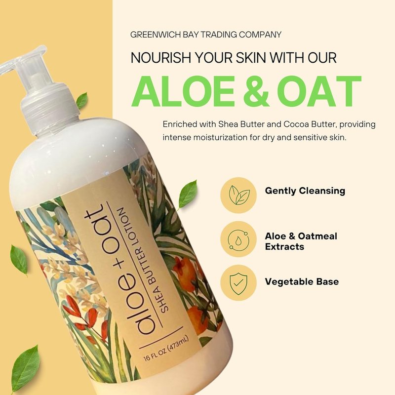 Aloe + Oat Hand Lotion - Enriched with Shea Butter & Cocoa Butter | Moisturizing Formula