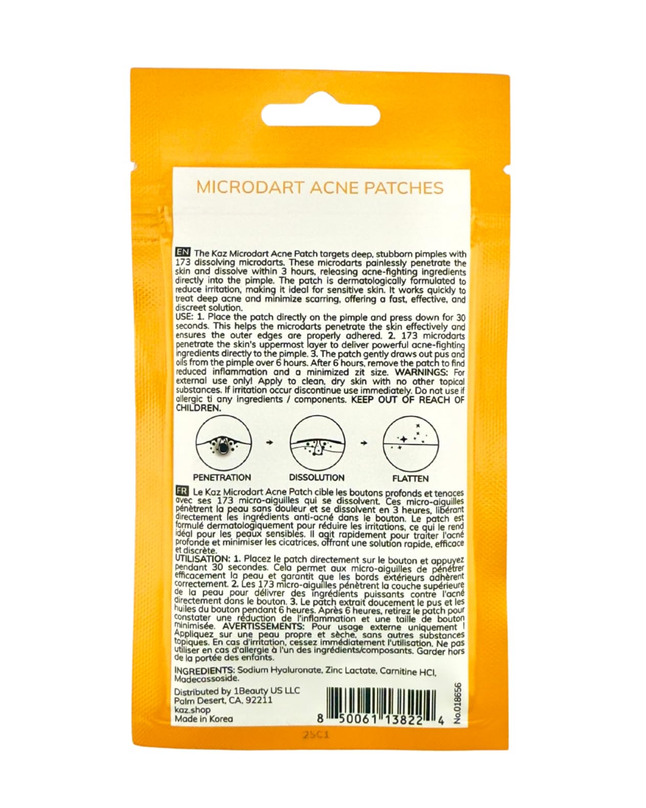 Waxness Kaz Microdart Acne Patches with Salicylic Acid & Hyaluronic Acid for Deep Pimples 12 Patches – Professional Skin Care