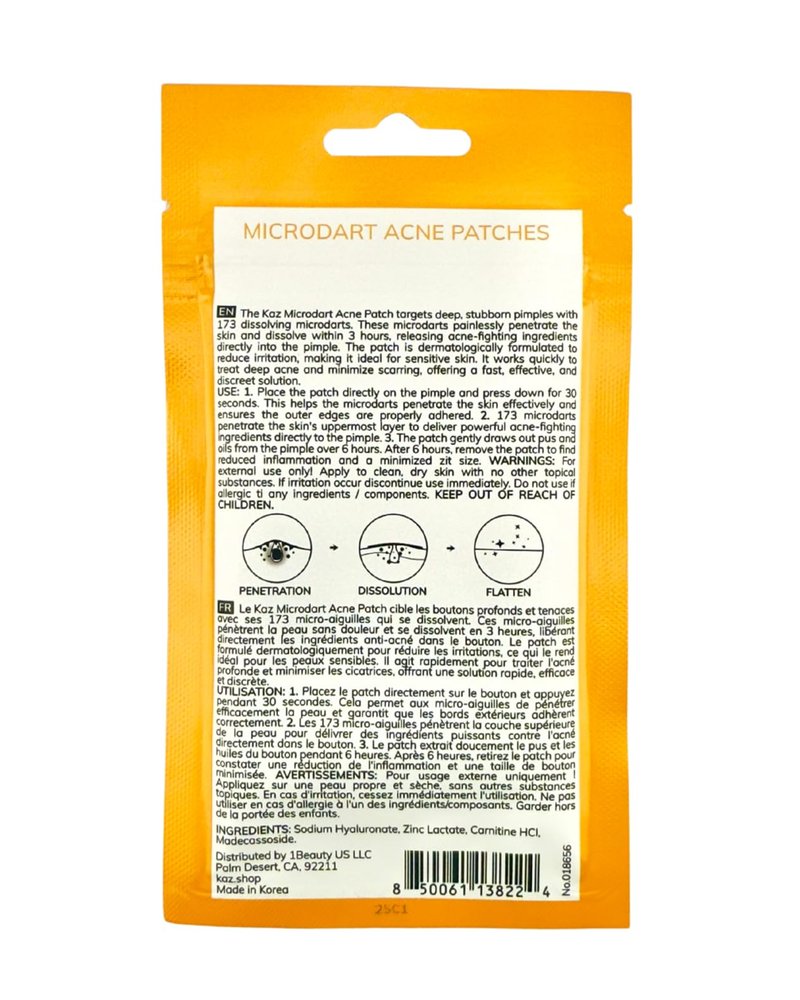 Waxness Kaz Microdart Acne Patches with Salicylic Acid & Hyaluronic Acid for Deep Pimples 12 Patches – Professional Skin Care