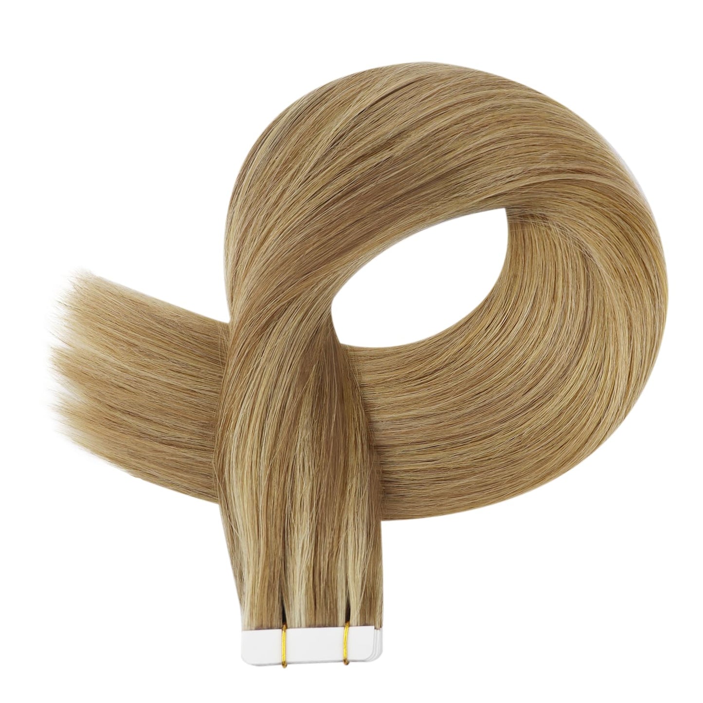Full Shine Invisible Tape in Human Hair Extensions 14 Inch Double Sided Tape in Hair Extensions 50 Grams Seamless Tape in Hair Extensions Human Hair Color 10 Fading to 16 Highlight 16 20 Pcs for Women