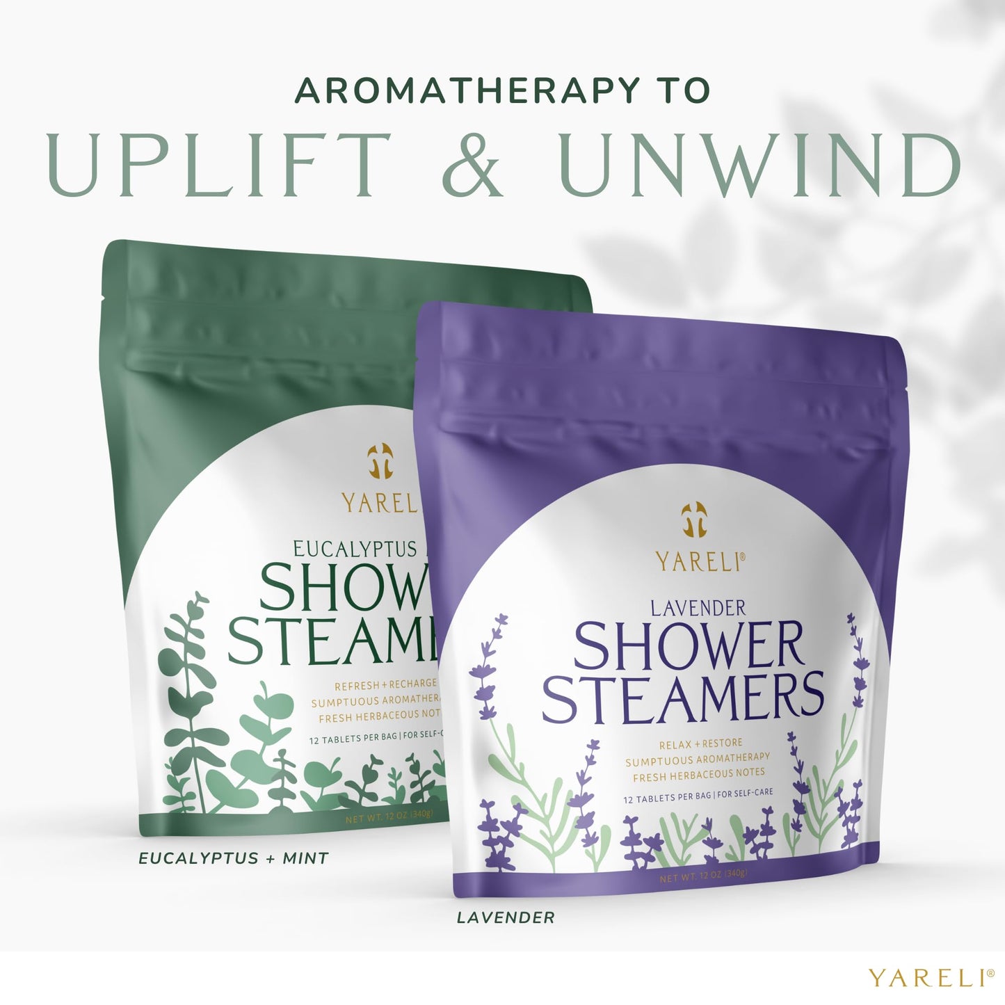 Yareli Eucalyptus Mint Shower Steamers Aromatherapy – Potent Essential Oils, Slow-Dissolve Tablets for Daily Shower Self-Care – Dye-Free, Made in USA – 12 Pack