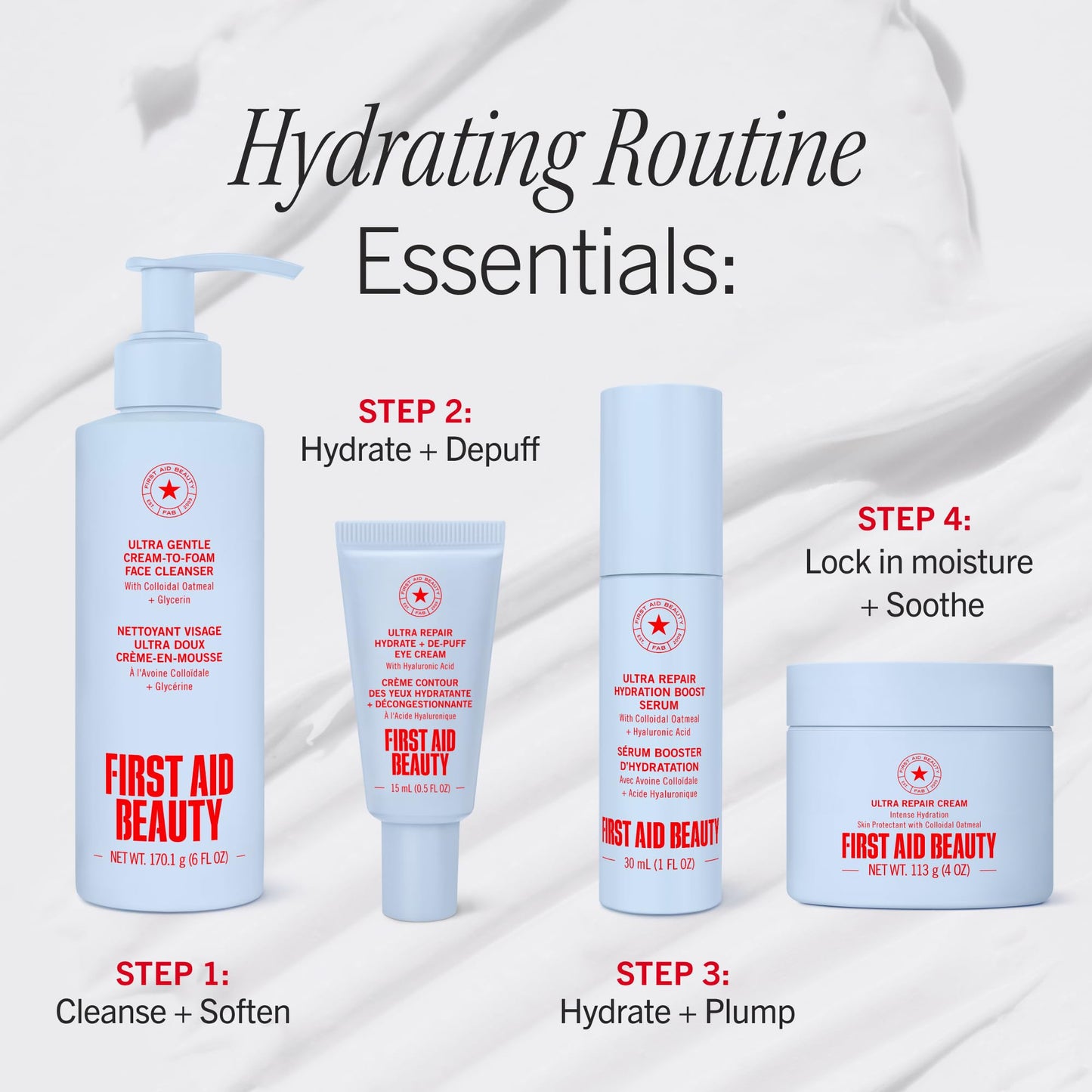 First Aid Beauty Hydrate + Depuff Eye Cream with Hyaluronic Acid + Caffeine, Fragrance Free Eye Moisturizer, Reduce Appearance of Fine Lines, Wrinkles & Puffiness, Sensitive Skin Safe, 0.5 oz