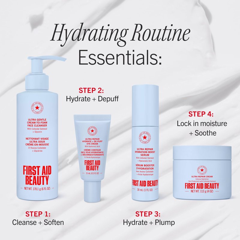First Aid Beauty Hydrate + Depuff Eye Cream with Hyaluronic Acid + Caffeine, Fragrance Free Eye Moisturizer, Reduce Appearance of Fine Lines, Wrinkles & Puffiness, Sensitive Skin Safe, 0.5 oz