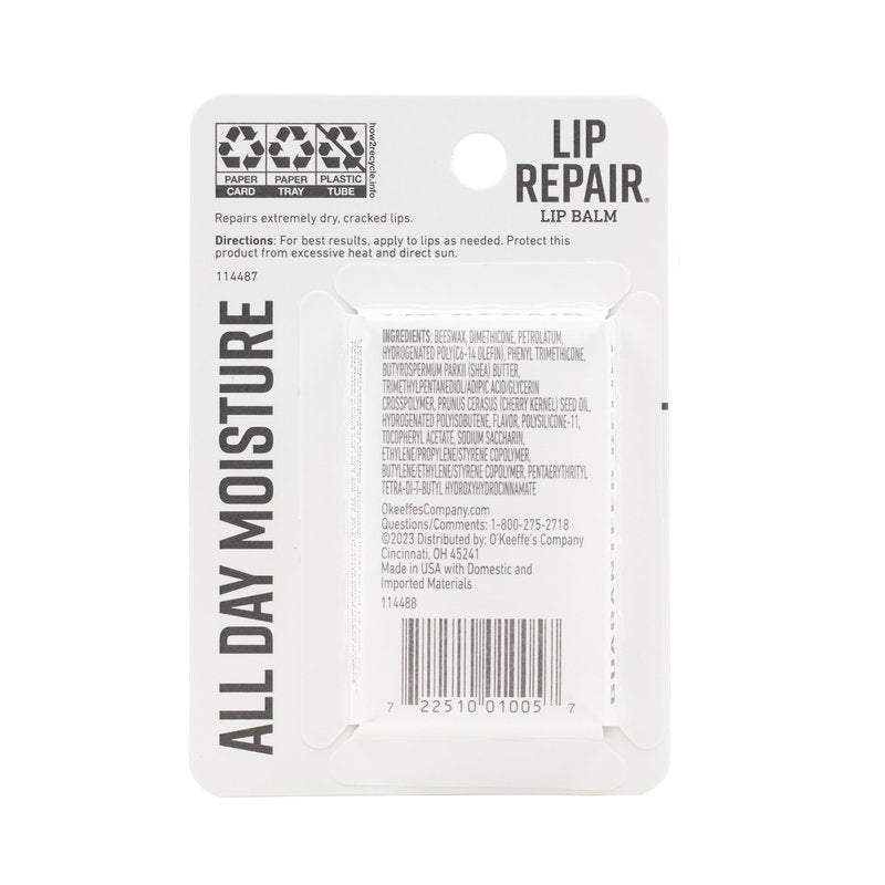 O'Keeffe's Lip Repair Lip Balm with Cherry & Vitamin E Oil - Stick - Moisturizer for Extremely Cracked,Dry Lips,(Pack of 16)