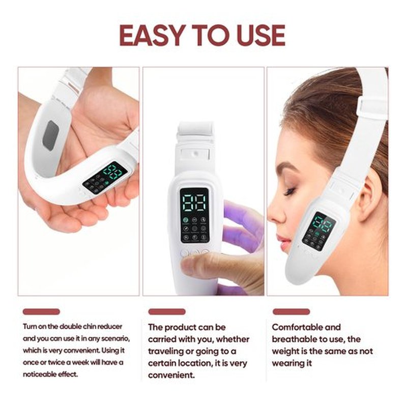 Ceymodir Intelligent Electric Double Chin and V-Shaped Face Machine with 8 Modes & 15 Adjustable Intensities - Women's V-Face Device