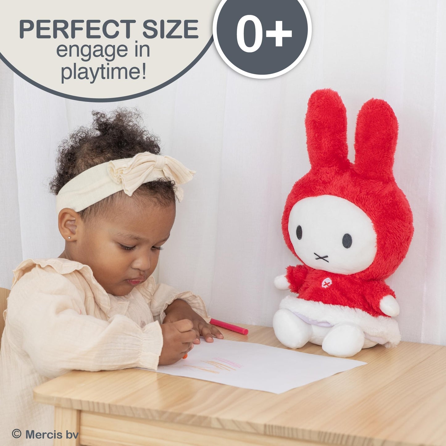 Kids Preferred Miffy Winter Plush Toy, Sitting Dutch Bunny by Dick Bruna, Soft Stuffed Animal Plushie for Girls & Boys - 13 Inches