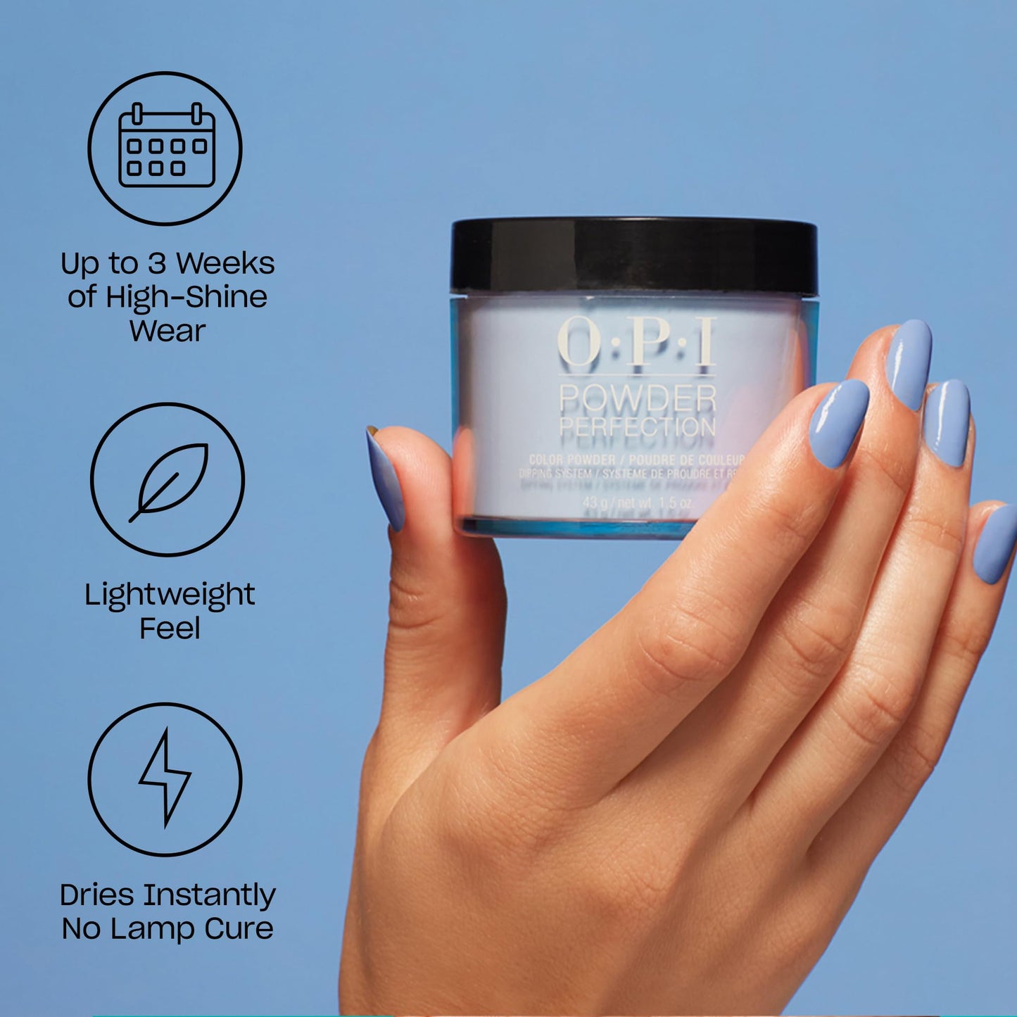 OPI Powder Perfection Funny Bunny | Sheer Soft White Crème Nail Dipping Powder | Acrylic Alternative
