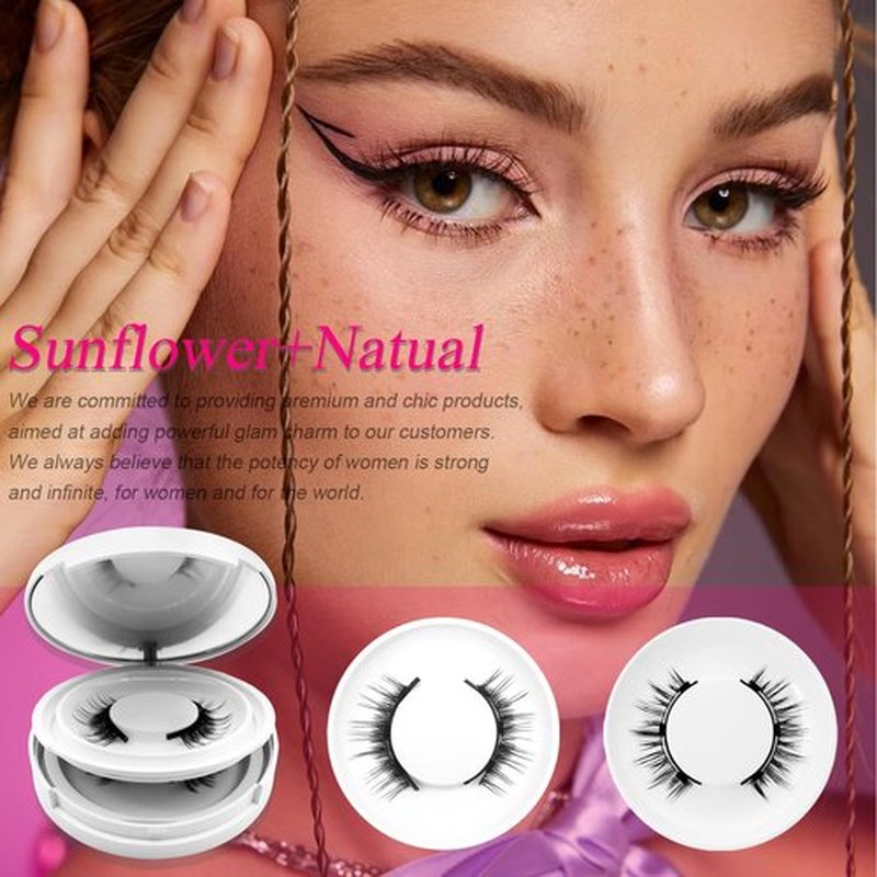Krafty Magnetic Eyelashes with Applicator 2 Pair Reusable Magnetic Eyelashes No Glue Needed Magnetic Eyelashes Cat Eye Natural Look Magnetic Lashes Kit Easy to Wear and Remove