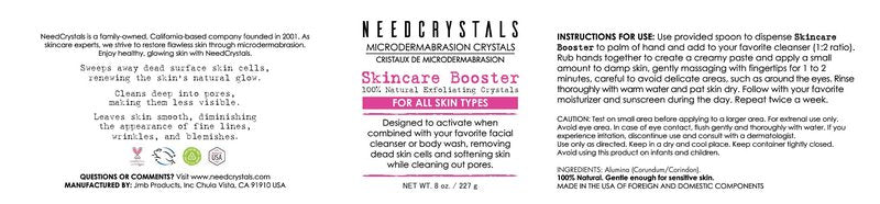 NeedCrystals Microdermabrasion Crystals 8 oz. / 227g. DIY Face Scrub. Natural Facial Exfoliator for Dull or Dry Skin Improves Acne Scars, Blackheads, Pore Size, Wrinkles, Blemishes & Skin Texture