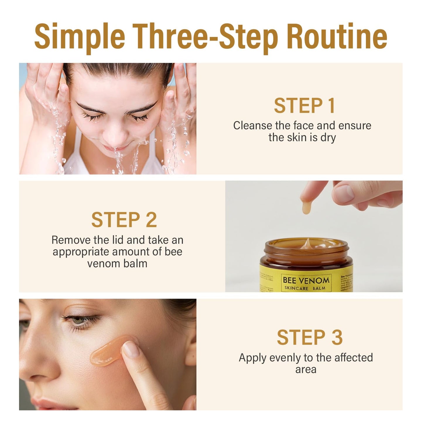 Bee Venom Skin Treatment Cream, Natural Face Lifting and Firming, Reduces Skin Blemishes, Gentle and Non-Irritating for All Skin Types,60ml