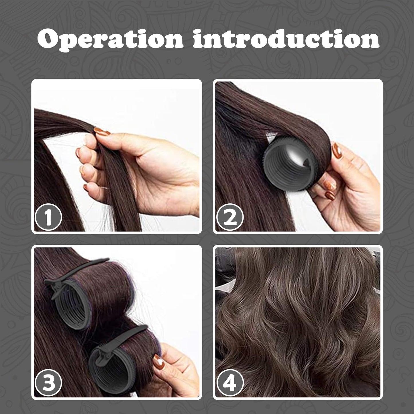 Sungenol 3 Sizes Hair Roller Set with 18 Pieces - Heatless Self-Grip Rollers, Hair Clips, Comb for DIY Salon Hairstyles