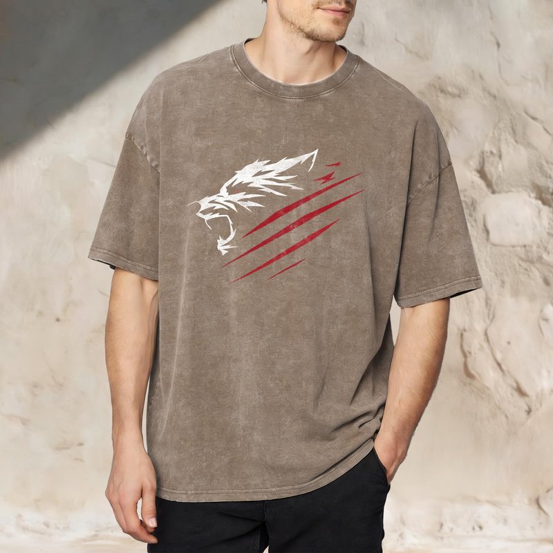 domirica Comfortable Shirts for Men Solid Brown 100% Cotton Acid Washed Mens Graphic Tee Baggy Oversized 2026 Summer Gym Beach Men Clothes,2XL
