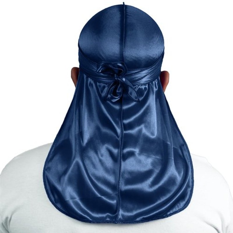 ForceWave Silky Durag for Men Wave Cap Satin Dorag for Men Women 360 Wave (Navy)