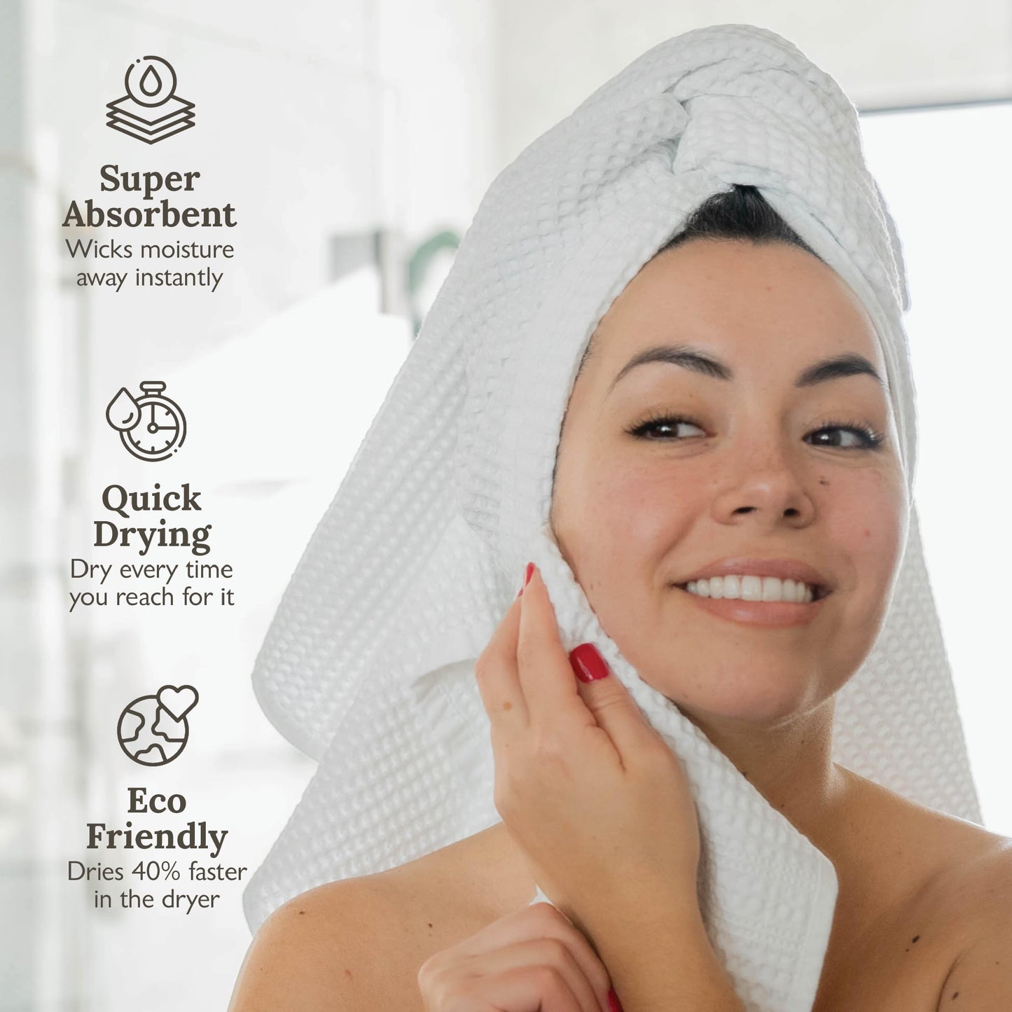 GILDEN TREE Waffle Towels Quick Dry Lint Free Thin, 2 Pack Bath Sheets 40x80 Oversized Extra Large for Adults, Classic Style (White)