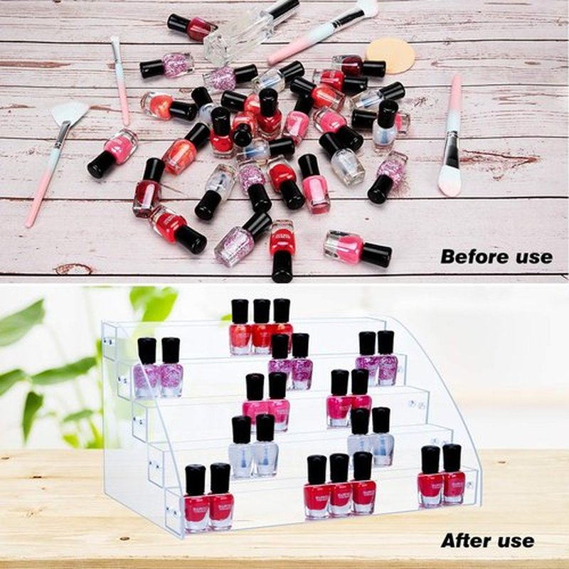 KINGROW Acrylic Nail Polish Organizer 60 Bottles of 5 Layers Display Rack Storage Essential Oils Rack Holder Jewelry Makeup Organizer