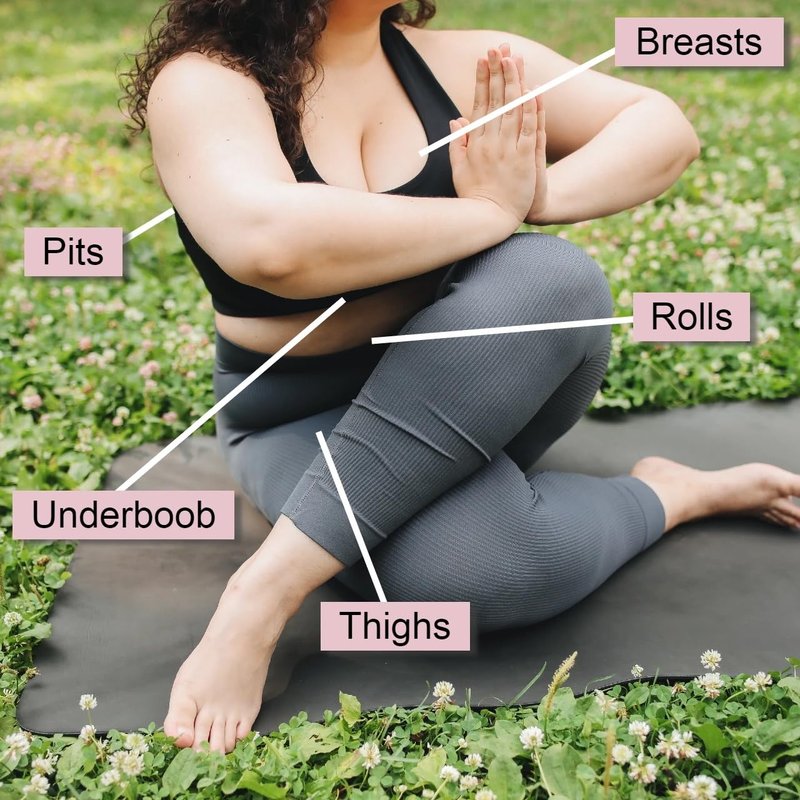 Ladies No Sweat Bundle: Fresh BREASTS Lotion, 3.4oz - The Solution for Women and Lady Anti-Monkey Butt Body Powder, 8oz
