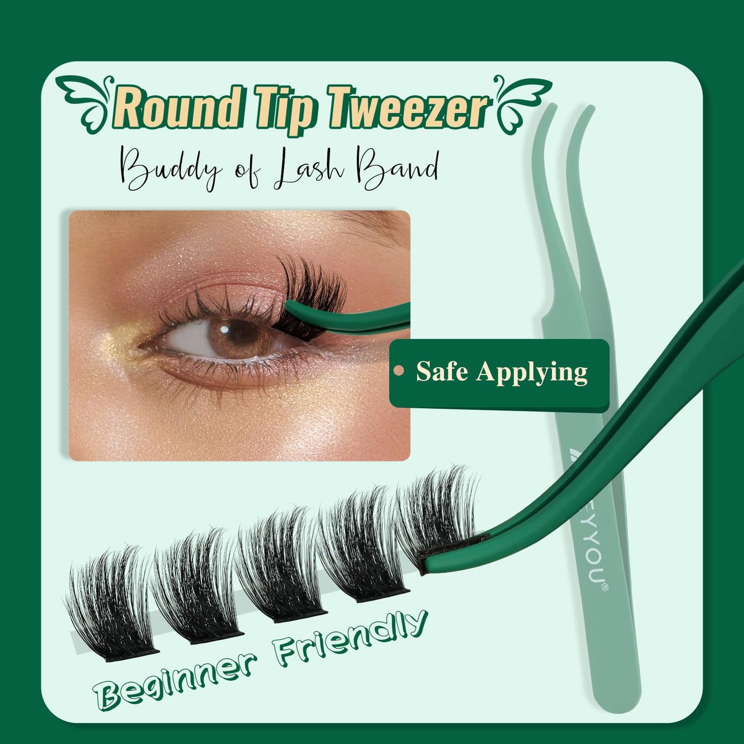 KEYYOU Lash Extension Kit 144pcs Thick Super Soft Lash Clusters with Lash Bond and Seal Lash Glue Remover Lash Applicator and Lash Brush Easy to DIY at Home(PC02-D-10-18MIX)