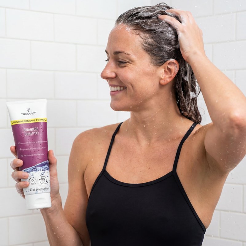 TRIHARD Swimmers Shampoo Extra Boost | Removing Chlorine and Hard Water Negative Effects | Specialized Swim Shampoo (1 Count)
