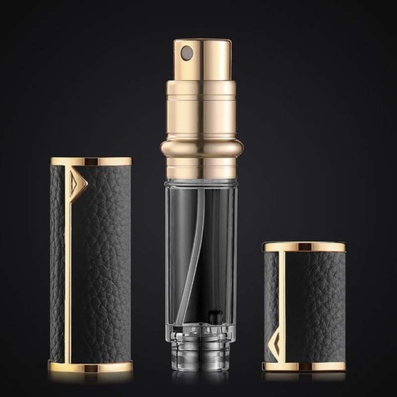 Kuangre Perfume Travel Refillable Bottle, Tsa Approved 5ml Perfume Atomizer Bottle, Portable Size Sprayer Bottle Luxurious Pocket Perfume Dispenser Pump Transfer Tool for Women Men Travel Accessories.