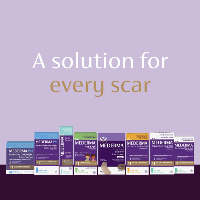 Mederma Advanced Scar Gel 1x Daily Reduces The Appearance of Old New Scars #1 Doctor Pharmacist Recommended Brand for Scars 1.76oz, Clear, 100g (2x50g)