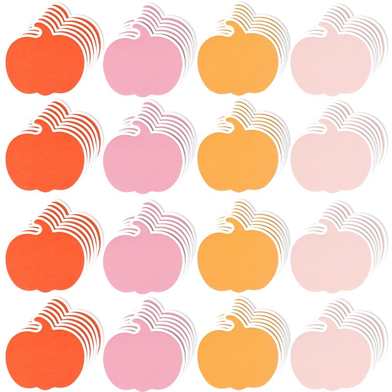 FOIMAS 24 Pack Fall Pumpkin Sticky Notes,Thanksgiving Sticky Notepad Memo Pads for Halloween Fall Thanksgiving Party Favor Supply Classroom,Orange and Pink