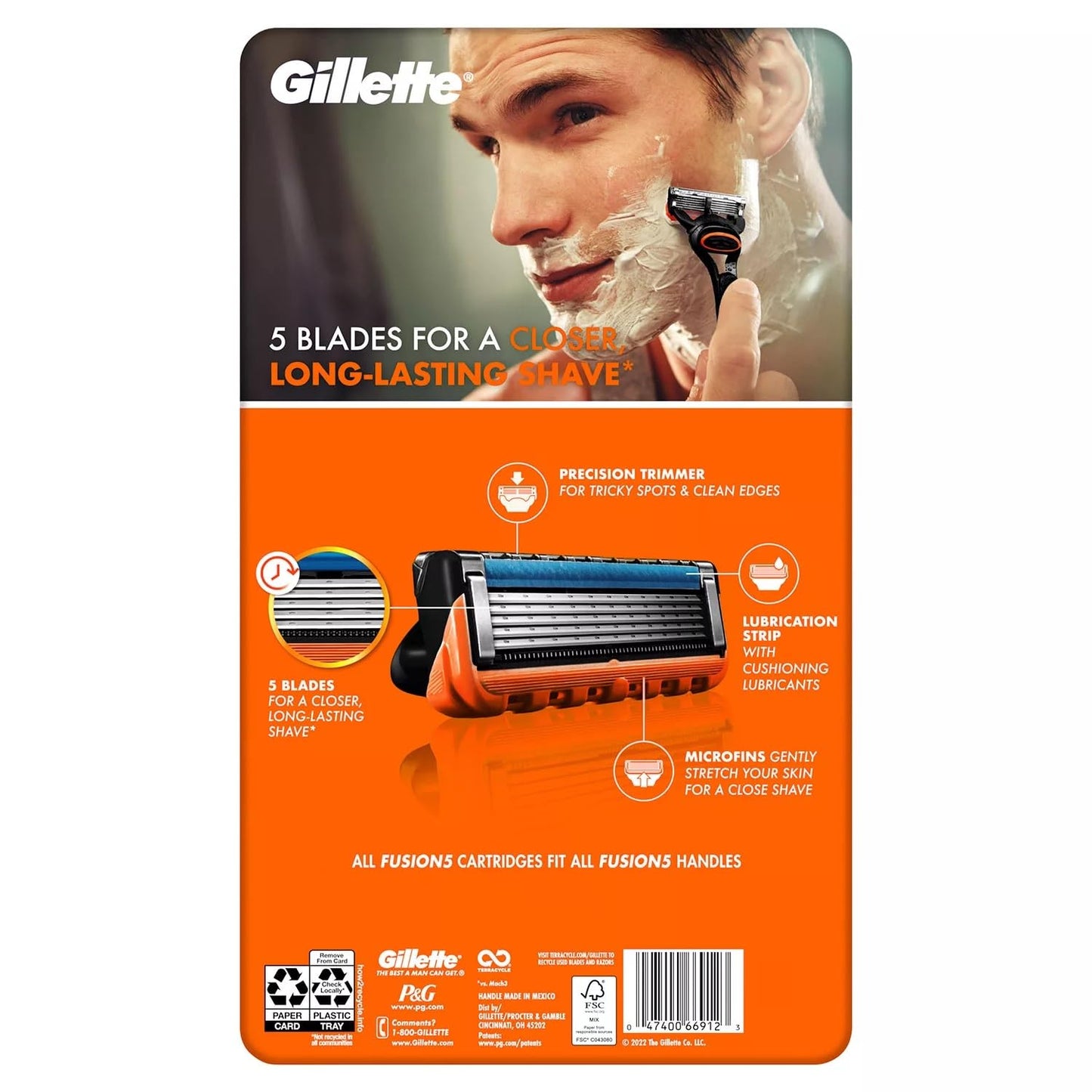 Gillette Fusion5 Men's Razor Handle + 9 Blade Refills