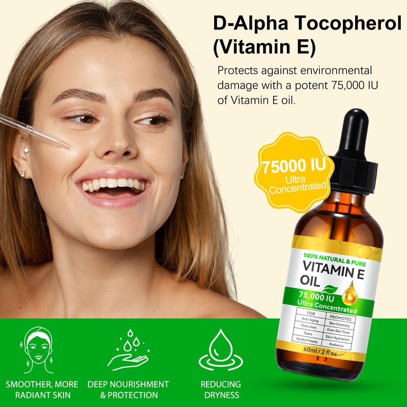 Vitamin E Oil, 100% Pure & Natural Vitamin E Oil for Skin