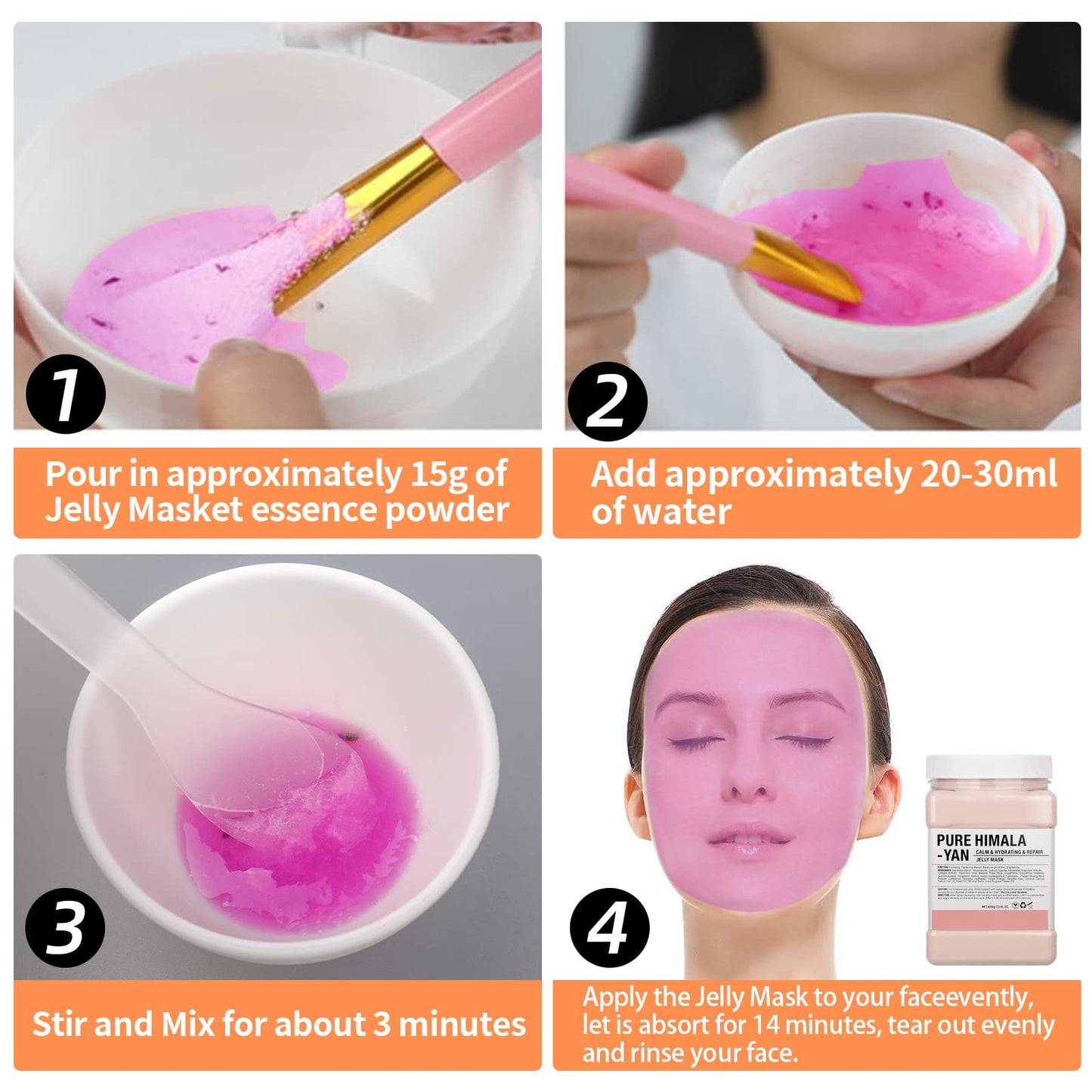 Nielies Jelly Mask, Facial Skin Care- Peel-Off Jelly Mask Set, Jelly Mask For Facials, Face Mask For Instant Hydration, Vegan Peel Off Face Mask, For Cleaning, Calming (Pure Himala Yan)
