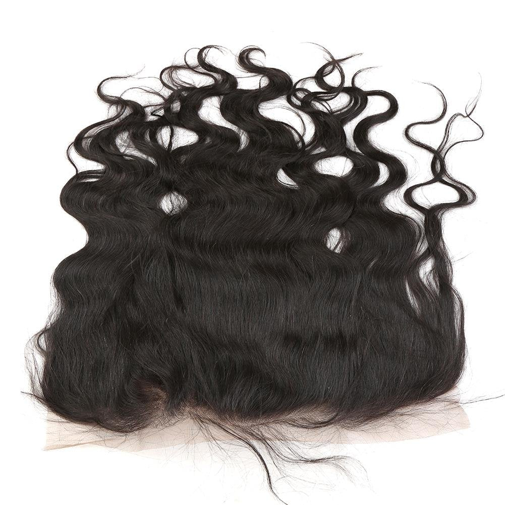 Greatremy Brazilian Virgin Human Lace Frontal Closure with Free Part Baby Hair Ear To Ear Body Wave 13"x4" Density Natural Color 20inch