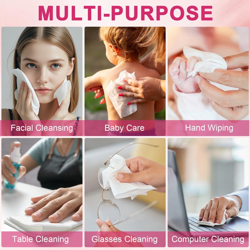 FACEMADE 120 Count Disposable Face Towels, 100% USDA Biobased Face Towelettes Disposable, Clean Facial Towels for Makeup and Clean Skin, Super Soft and Thick Dry Wipes Club