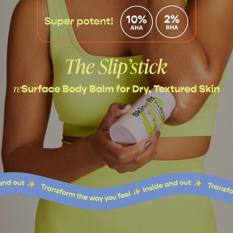 SKINREFIT 10% Glycolic Acid Exfoliating Stick, Strawberry Skin Treatment