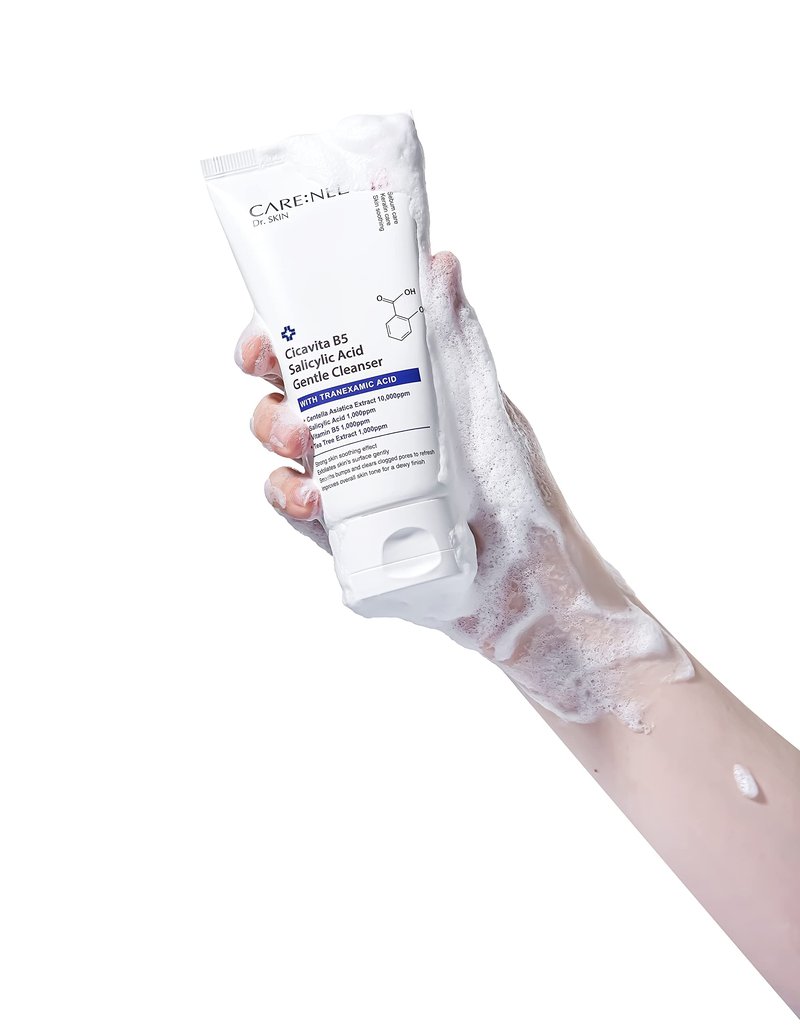 CARE:NEL Salicylic Acid Face Wash Korean Facial Cleanser Sensitive Skin Foaming Body 5.07 fl.oz (150ml)