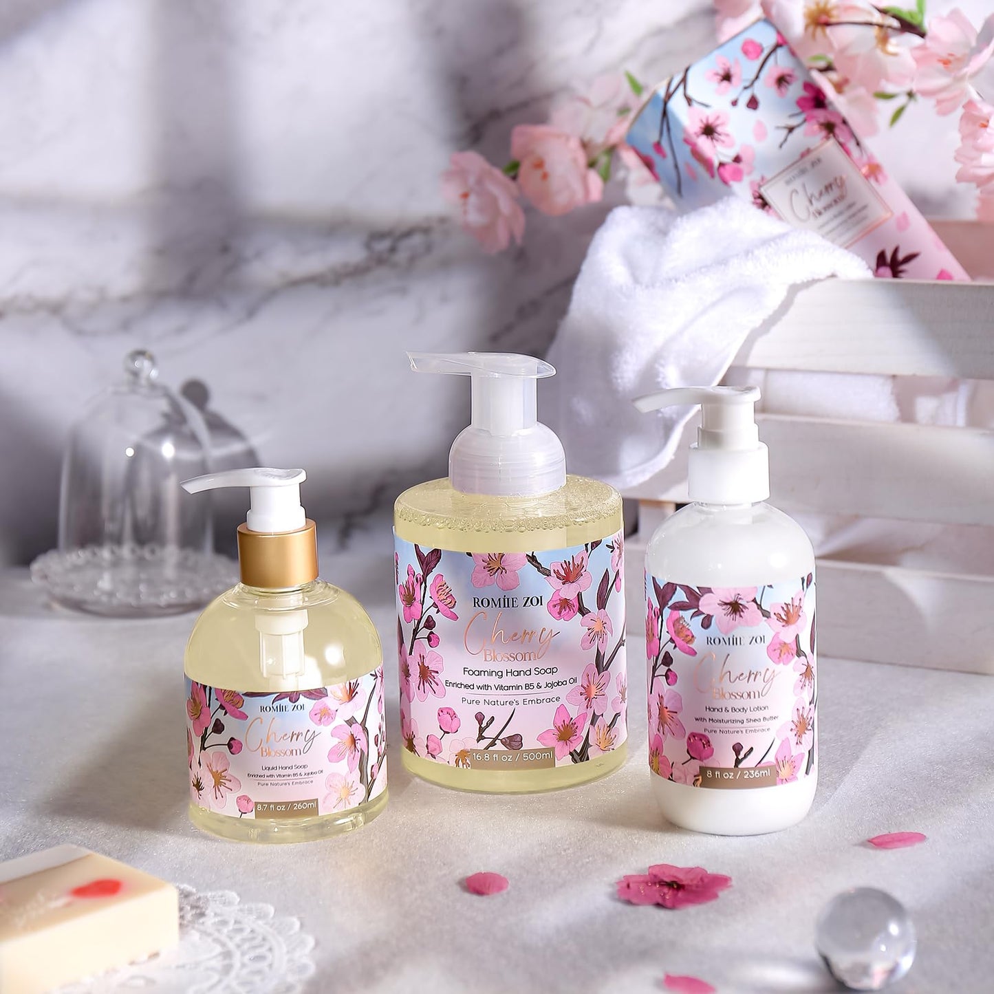 ROMIIE ZOI Foaming Hand Soap with Gift Box - Cherry Blossom - 500 ML/ 16.8 FL. OZ