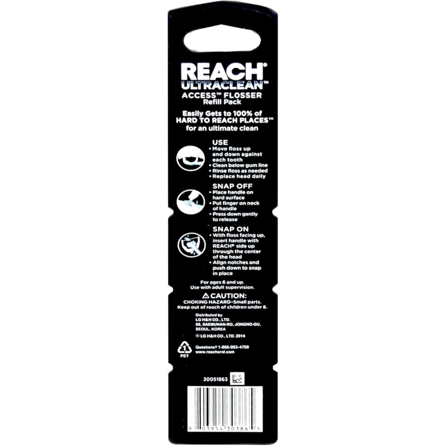 REACH Ultra Clean Access Flosser Mint Refill Heads, 28 Count (Pack Of 6)
